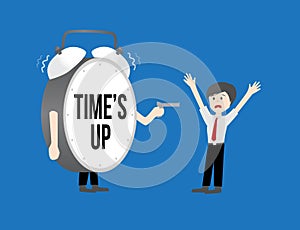 Business workforce Concept. time's up clock