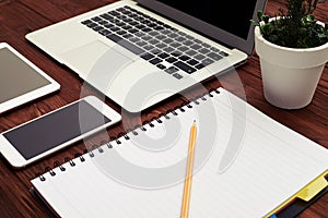 Business workspace with gadgets