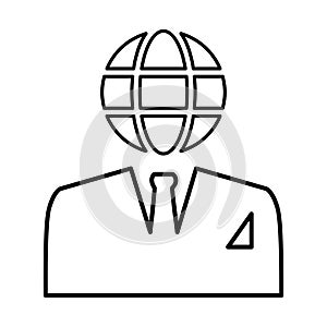 Business World Icon In Line Style