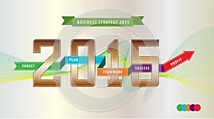 Business year strategy illustration (explain the target, plan, team work, success and profit). for presentation, website, and