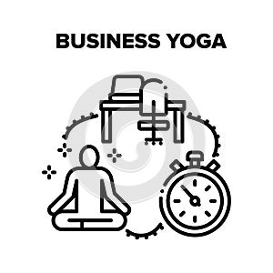 Business Yoga Vector Black Illustrations