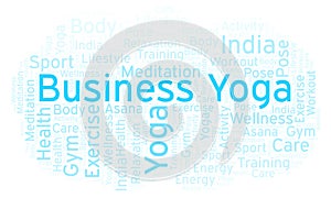 Business Yoga word cloud.