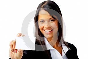 Businesscard woman isolated