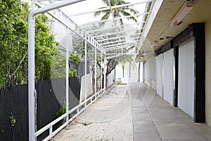 Businesses boarded up for a hurricane