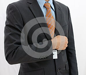 Businessman with ace card