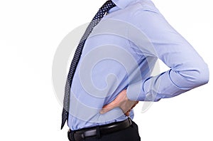 Businessman with aching back.