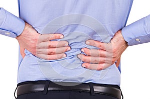 Businessman with aching back.