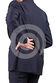 Businessman with aching back.