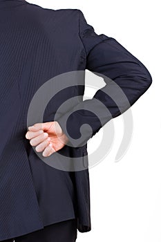 Businessman with aching back.