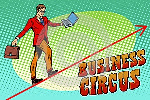 Businessman acrobat business circus