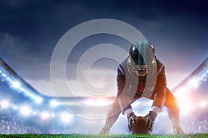 Businessman acting as american football players