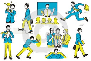 Businessman activities in daily routines