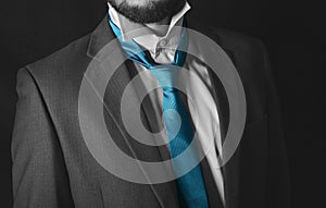 Businessman adjusting his necktie concept for meeting or ready business