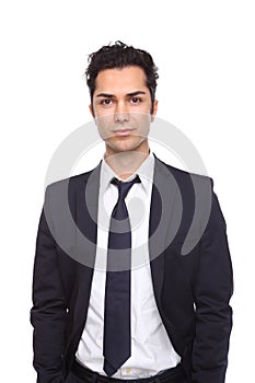 Businessman against a white background