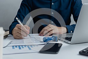 businessman agree to make deal signing document, sale contract or legal transaction contract at desk