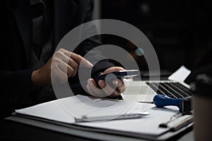 businessman agree to make deal signing document, sale contract or legal transaction contract at desk