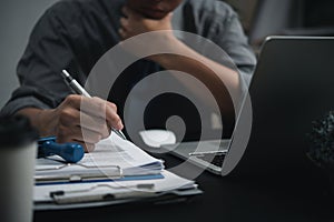 businessman agree to make deal signing document, sale contract or legal transaction contract at desk