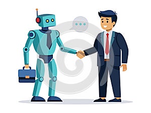 AI robot shaking hand