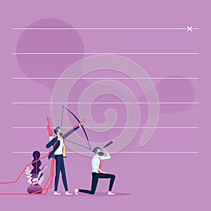 Businessman aiming the target-Business concept vector photo