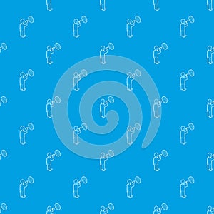 Businessman aiming at target pattern vector seamless blue
