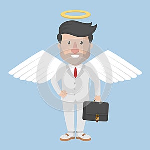 Businessman Angel Holding Briefcase Illustration