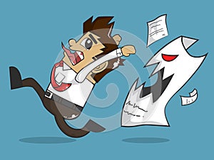 Businessman and Angry Paper