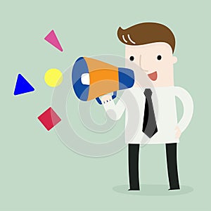 Businessman announce concept vector