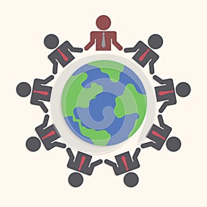 Businessman around the world, Teamwork concept