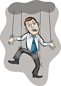 Businessman as a puppet on strings
