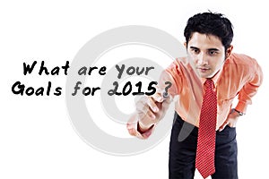 Businessman ask the goals in 2015