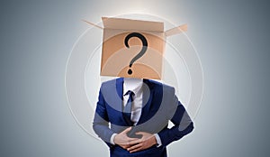 Businessman asking questions in business concept