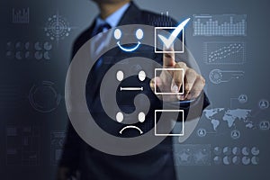 Businessman assesses