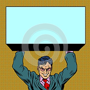 Businessman atlas holds the load