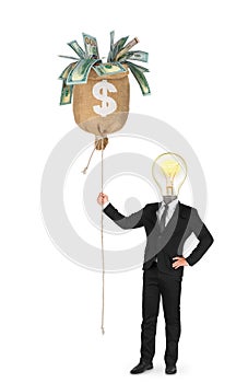 Businessman attracts money with their ideas