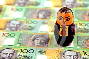 Businessman with Australian money