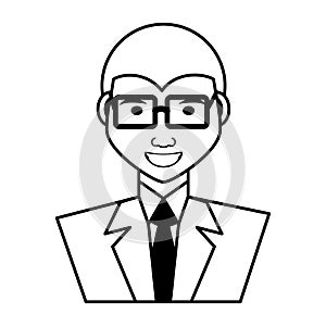 Businessman avatar elegant islated icon