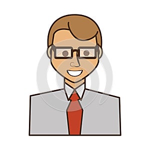 Businessman avatar elegant islated icon