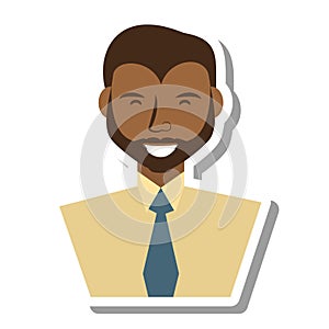 Businessman avatar elegant islated icon