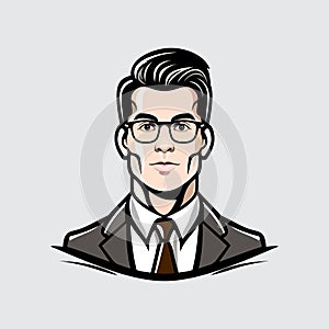 Businessman avatar illustration. Cartoon user portrait. User profile icon