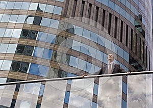 Businessman on the balcony