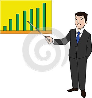 Businessman with Bar Chart