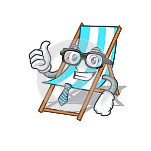 Businessman beach chair character cartoon