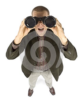 Businessman with binoculars