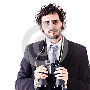 Businessman with binoculars