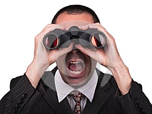 Businessman with binoculars