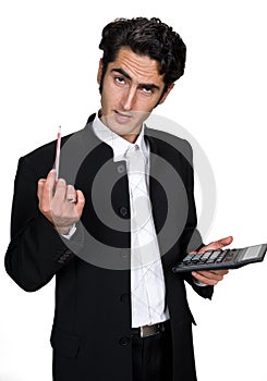 Businessman with black leathern case.