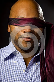 Businessman Blindfolded