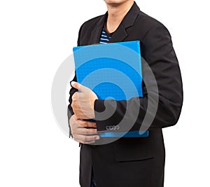 Businessman with blue file