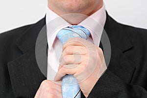 Businessman in blue tie.