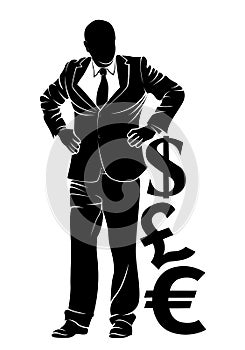 Businessman. Boss with money symbols